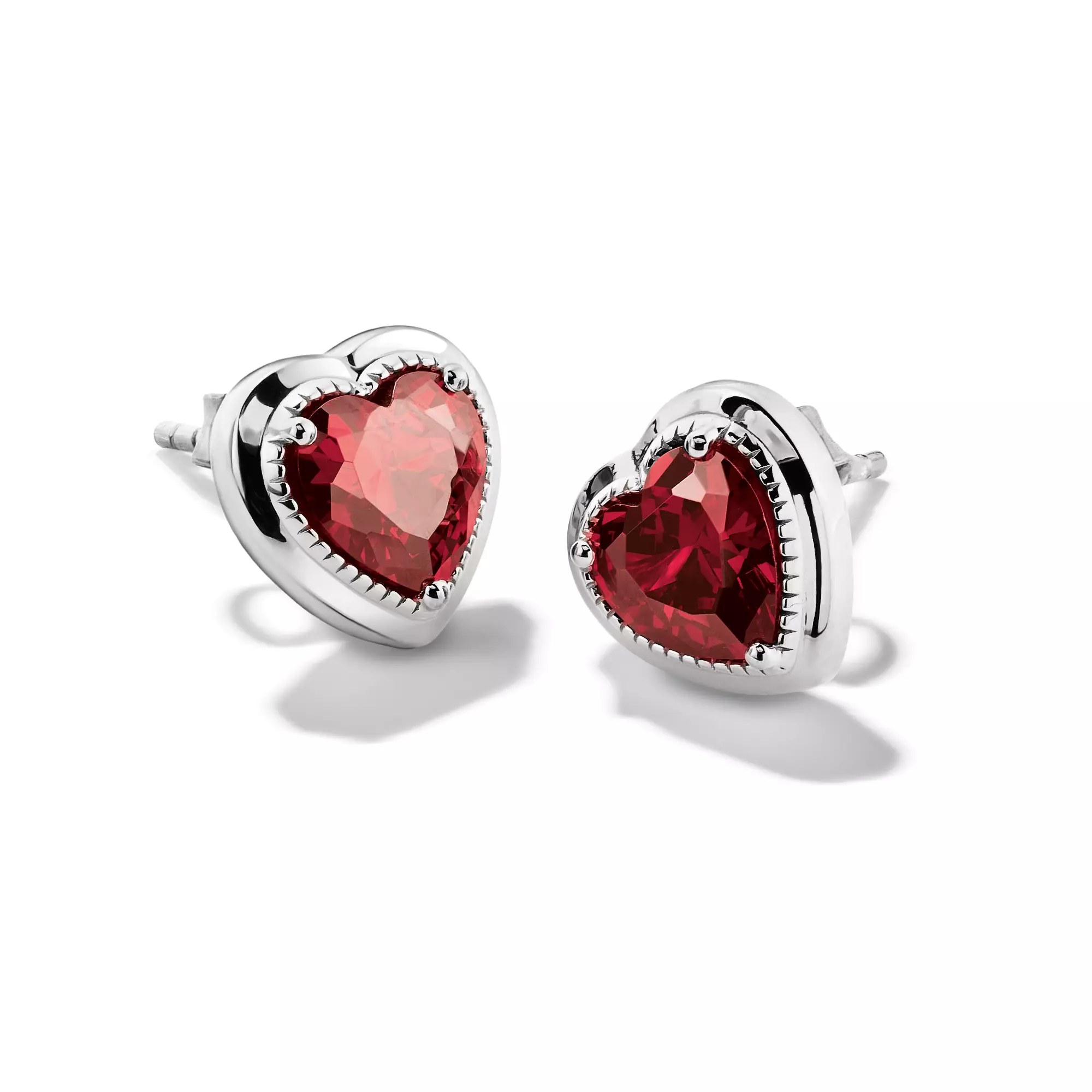 Thomas Sabo ELYNDRA HERZ Ohrstecker - Sterling Silber & Zirkonia - Rot – Ansicht 2