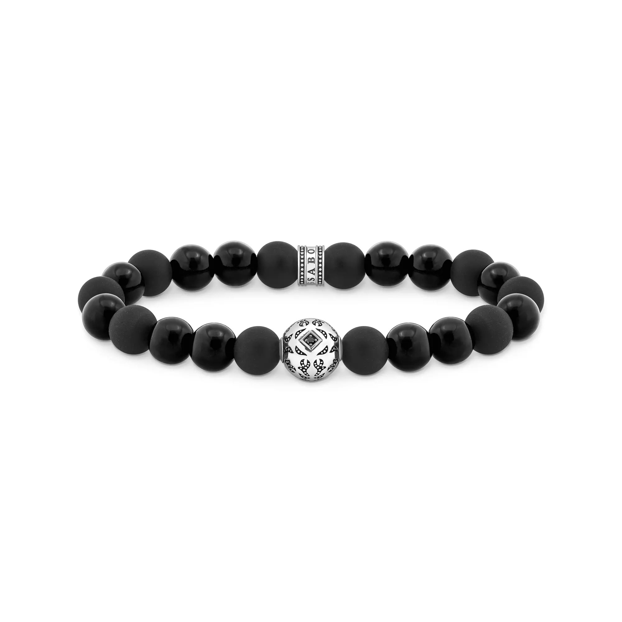 Thomas Sabo Armband - Beads - Silber gesch. & Obsidian & Zirkonia - Schwarz - 16 cm