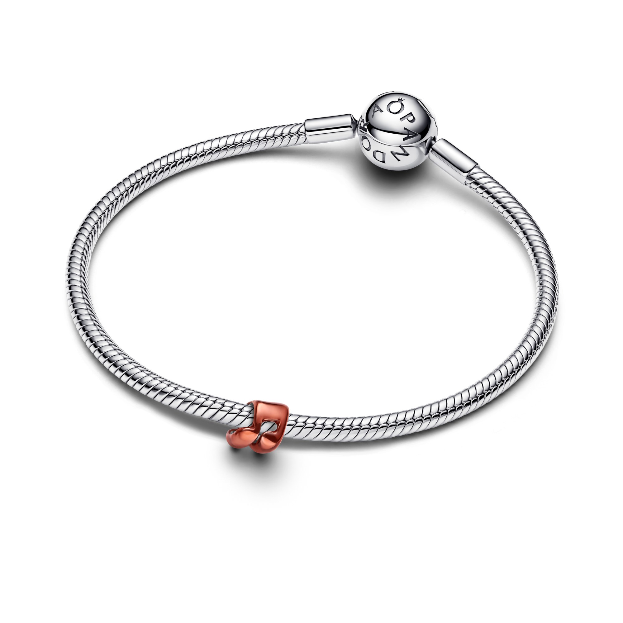 Pandora Orangefarbene Note Mini-Charm - Sterling Silber - Emaille Orange – Ansicht 3