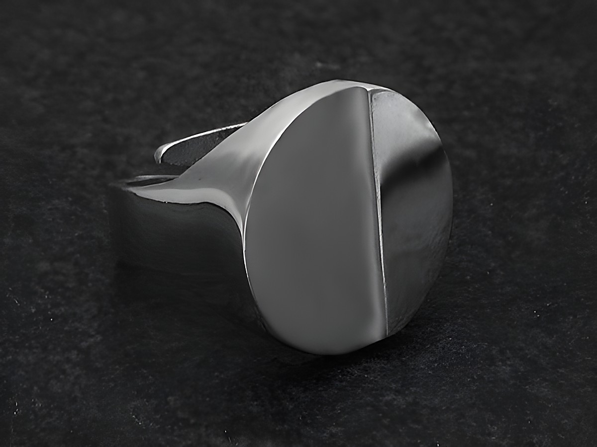 Silberring in runder Form, teilmattiert, Größe weit verstellbar, Hersteller: Juwelier Harnisch, ohne Stein. Der Ring hat eine glatte Oberfläche und zeigt eine klare, moderne Gestaltung.