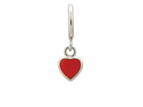 Silberner Charm von Endless mit rotem emaillierten Herzdesign, ideal als anhängender Schmuck für persönliche Stile und kreative Kombinationen. Modellnummer 43268-3.