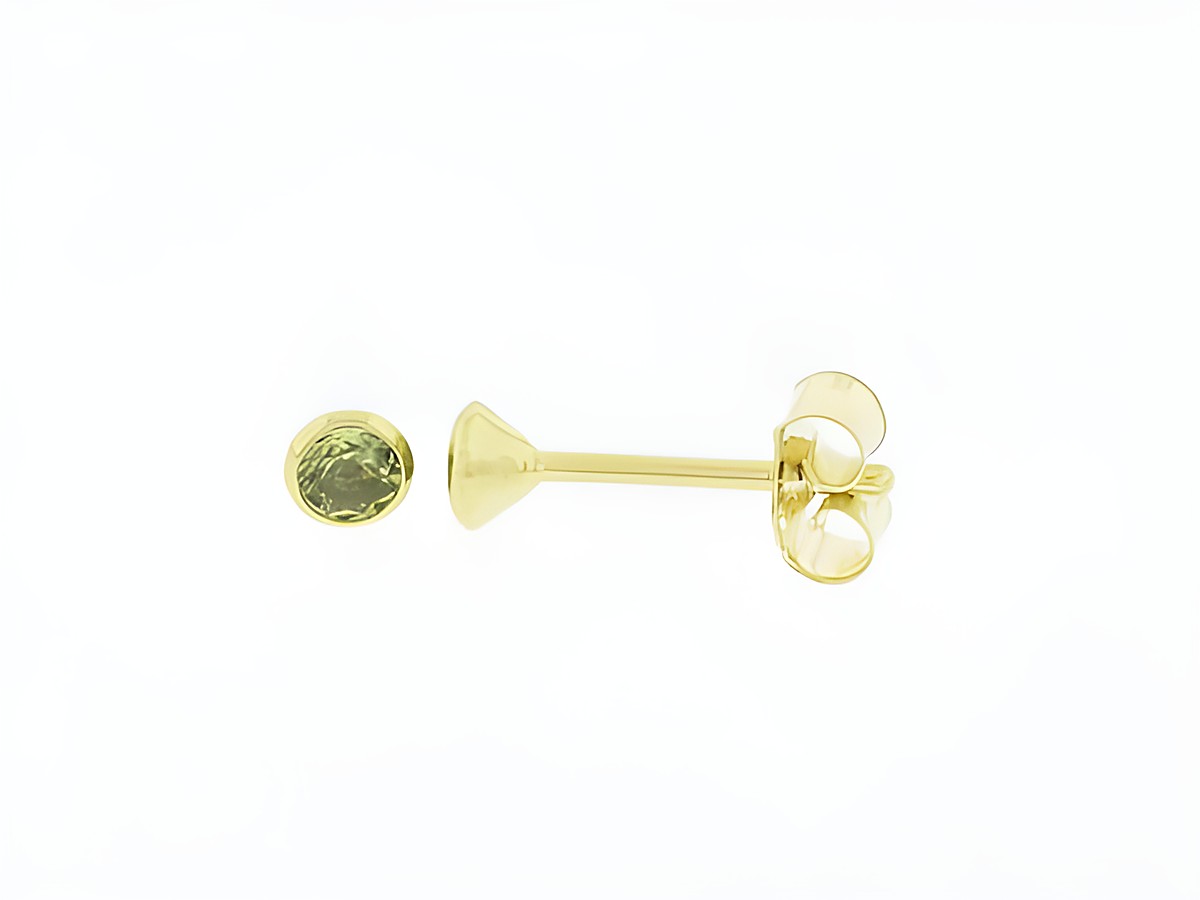 Gold Ohrringe Kelch 333 Gold charmant mit Peridot Stecker 3,3mm Hersteller Juwelier Harnisch weitere Steine.