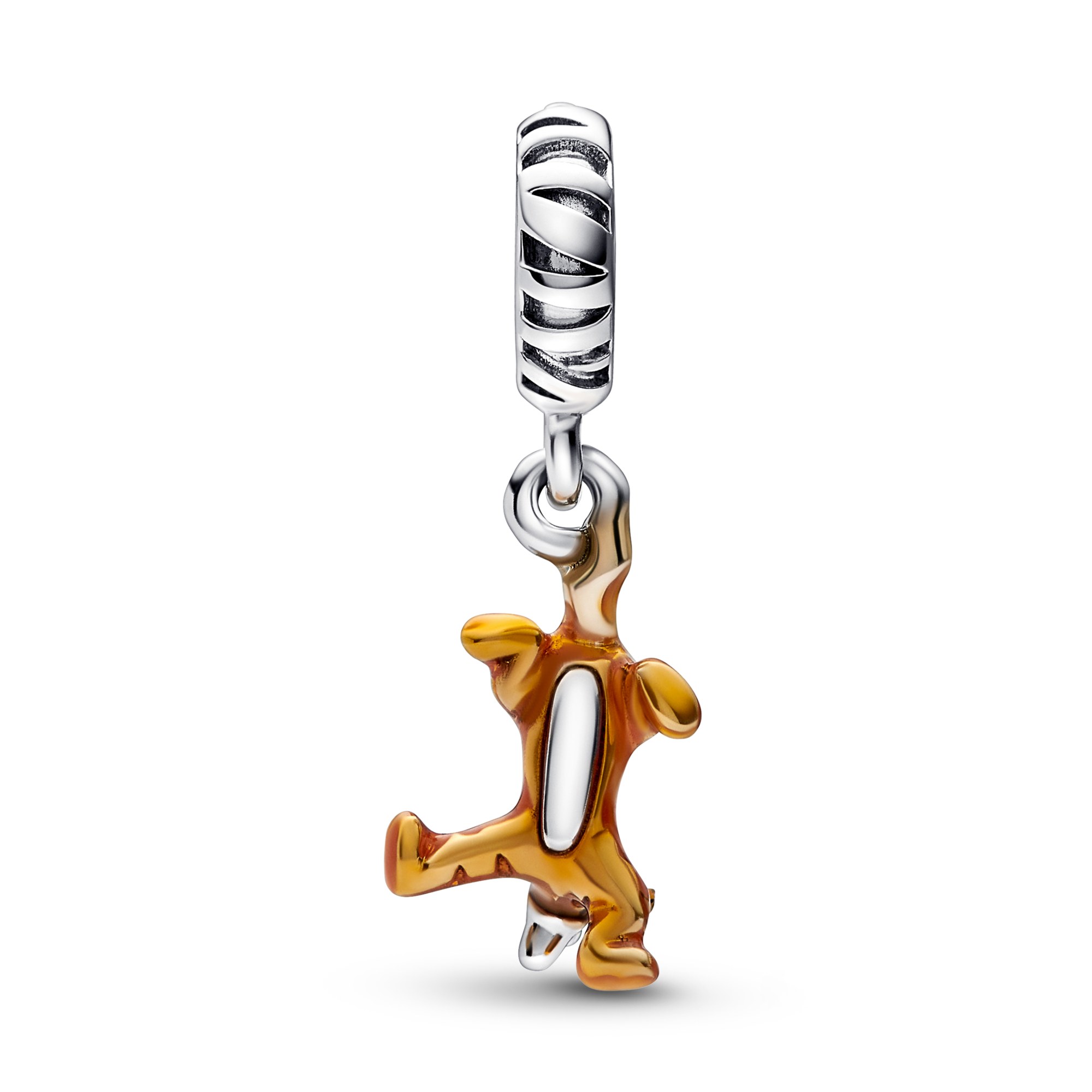 Pandora Disney Winnie Puuh Tigger Charm-Anhänger - Sterling Silber + transparentes orangefarbenes Emaille - Orange – Ansicht 2