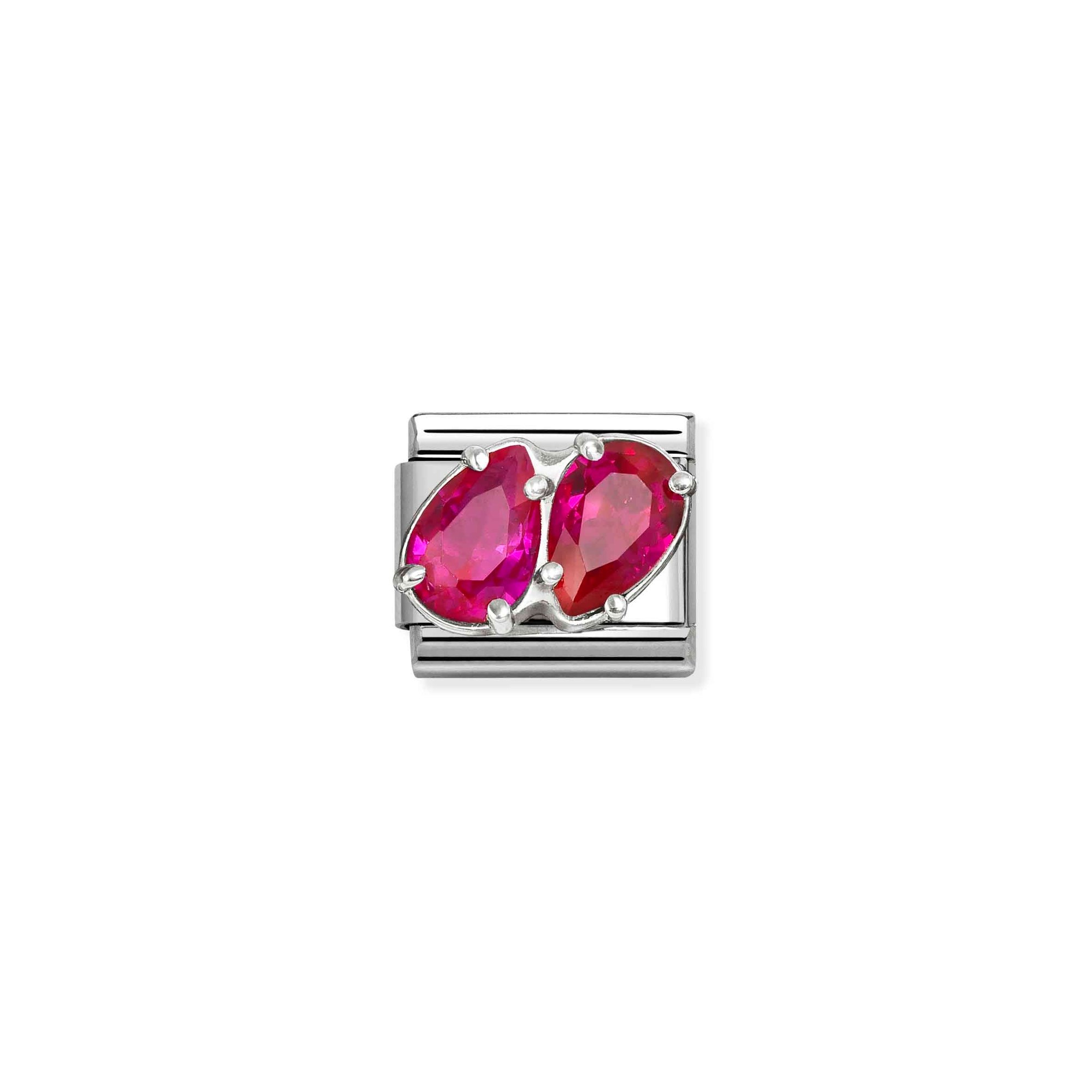 Nomination Classic Sterling Silber charm - 2 Tropfen - Rot – Ansicht 2