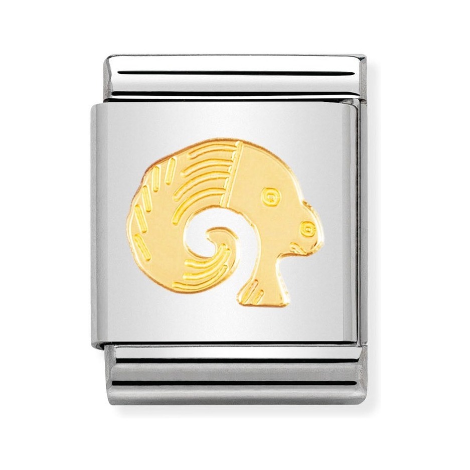 Nomination Composable Big Charm Sternzeichen Widder - Edelstahl, Gold 750 Gelbgold