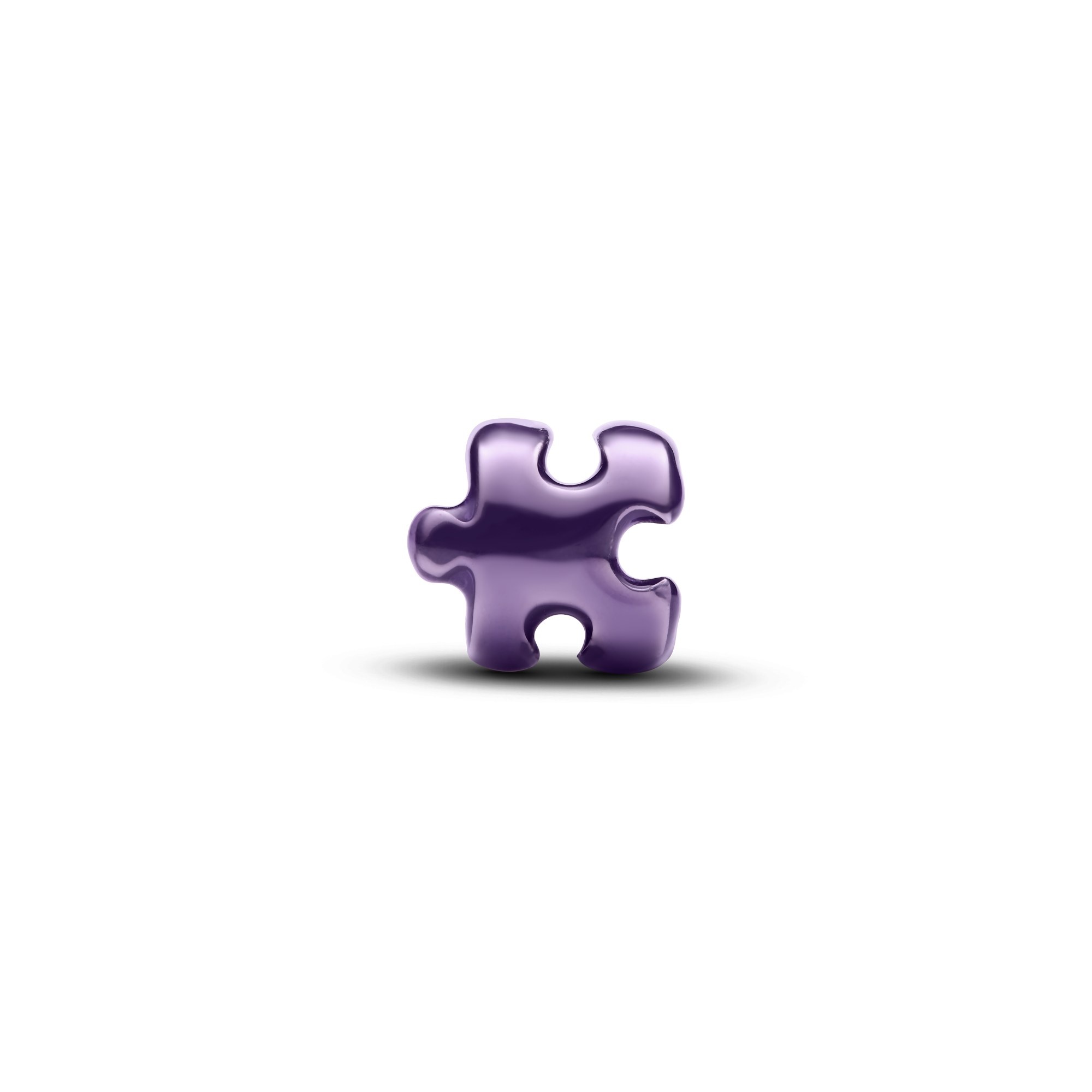 Pandora Violettes Puzzleteil Mini-Charm - Sterling Silber - Emaille Lila – Ansicht 2