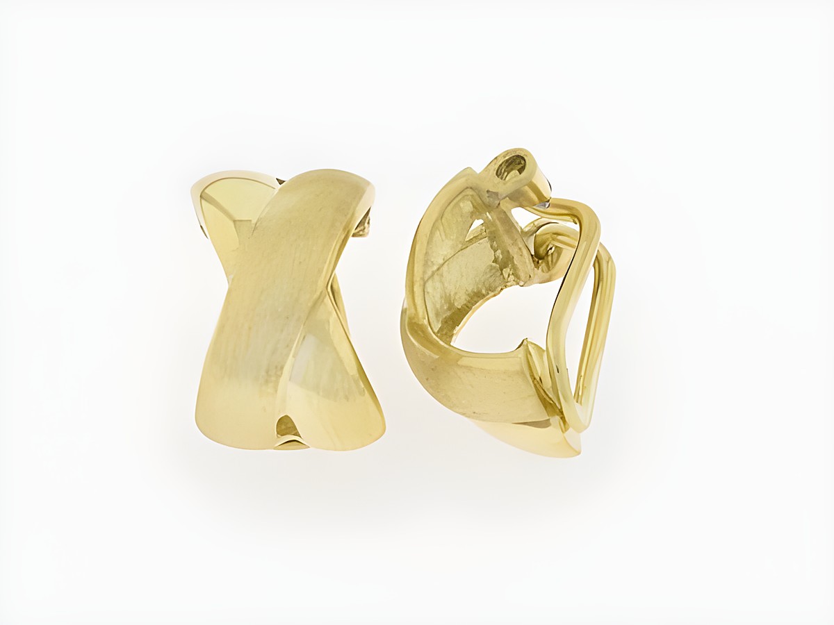 Silber Ohrclip - vergoldet - klassisch - 1,4 cm von Juwelier Harnisch, elegant gestaltet und ideal für jeden Anlass, perfektes Accessoire für stilbewusste Frauen.