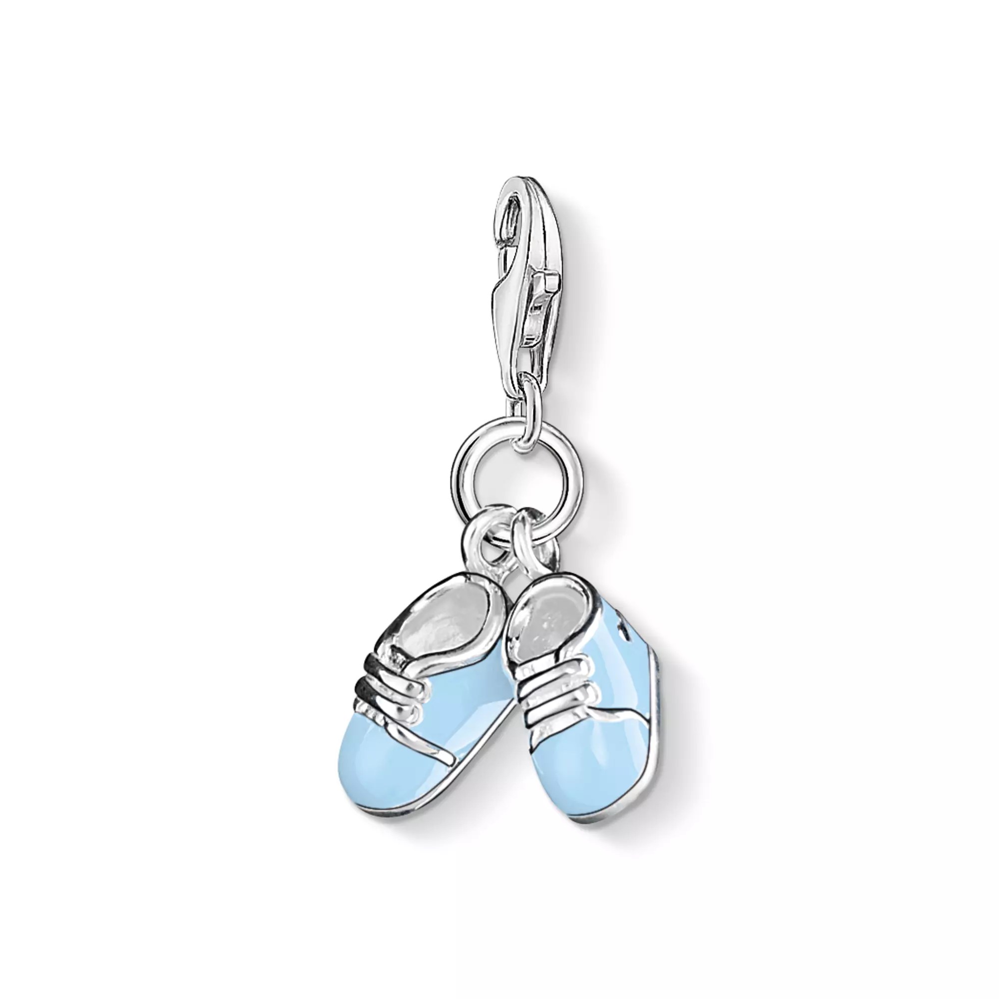 Thomas Sabo Charm-Anhänger blaue Babyschuhe – Silber