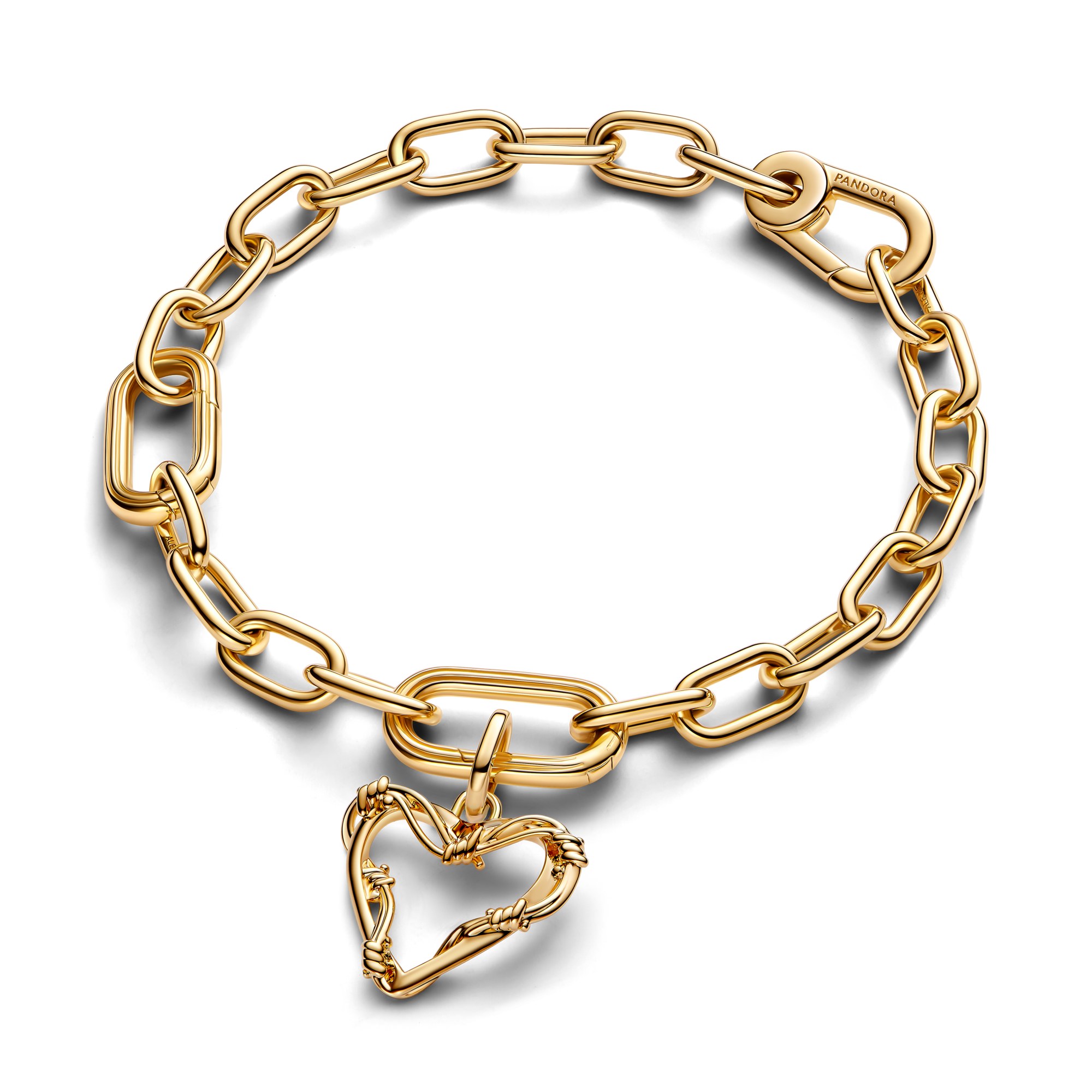 Pandora ME - Stacheldraht Herz - Gelbgold vergoldet – Ansicht 2