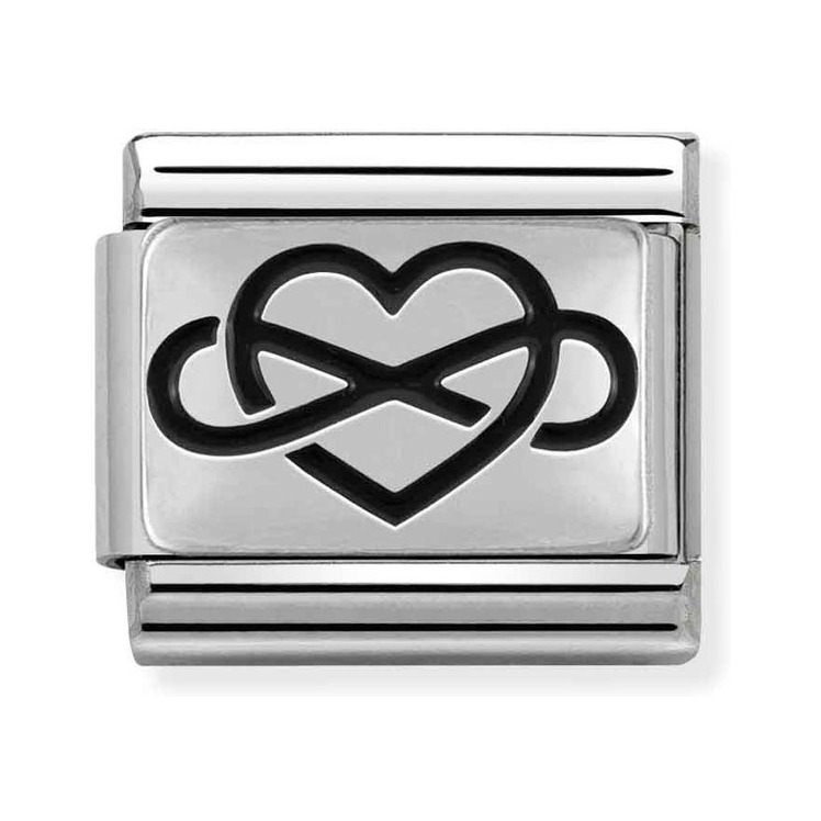 Nomination Composable Classic Charm Herz Unendlichkeit - Edelstahl, Sterling Silber