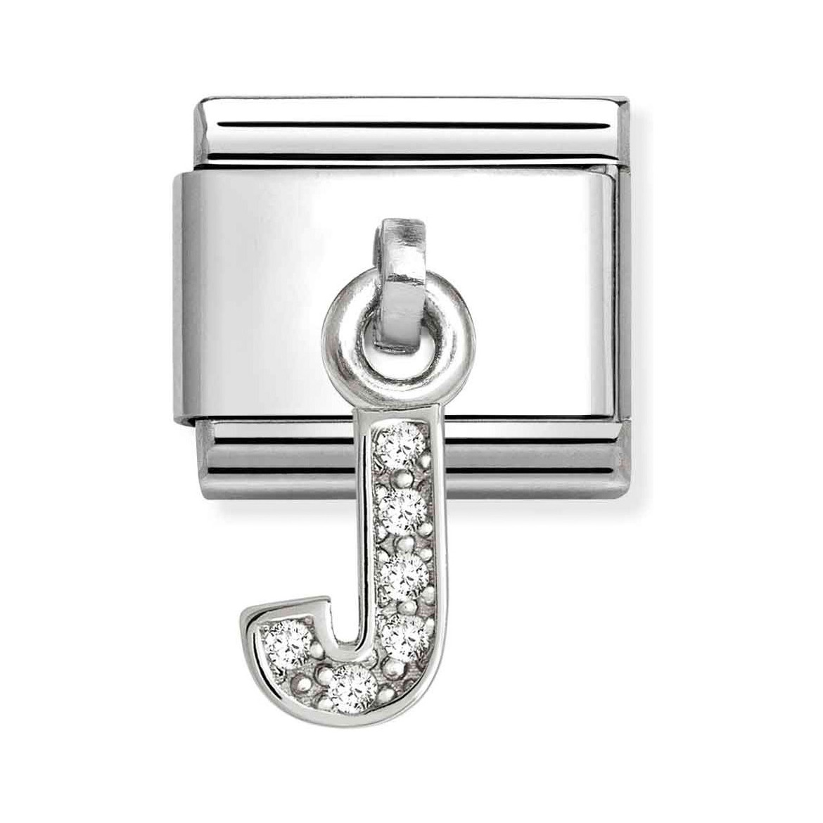 Sterling Silber Charm in Form des Buchstabens J, verziert mit funkelndem Zirkonia, von Pandora, moderne Neuheit, ideal für persönliche Armbänder und als Geschenk geeignet.
