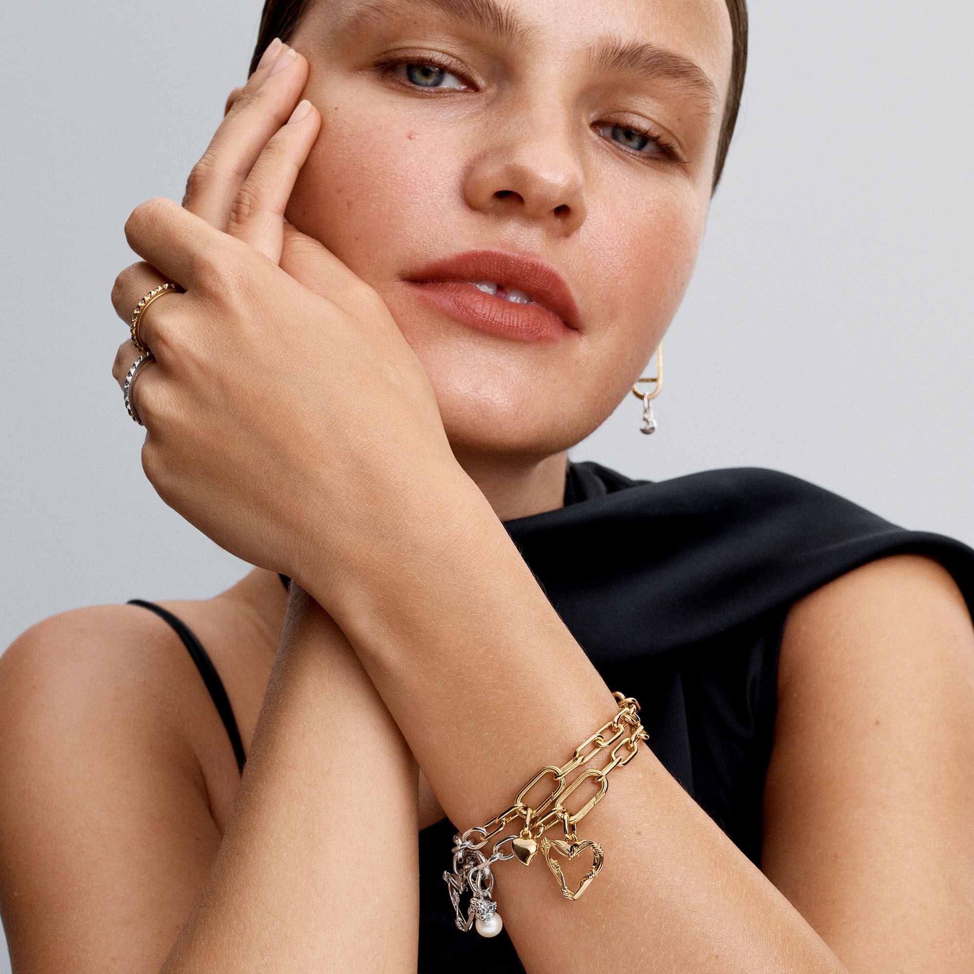 Pandora ME - Stacheldraht Herz - Gelbgold vergoldet