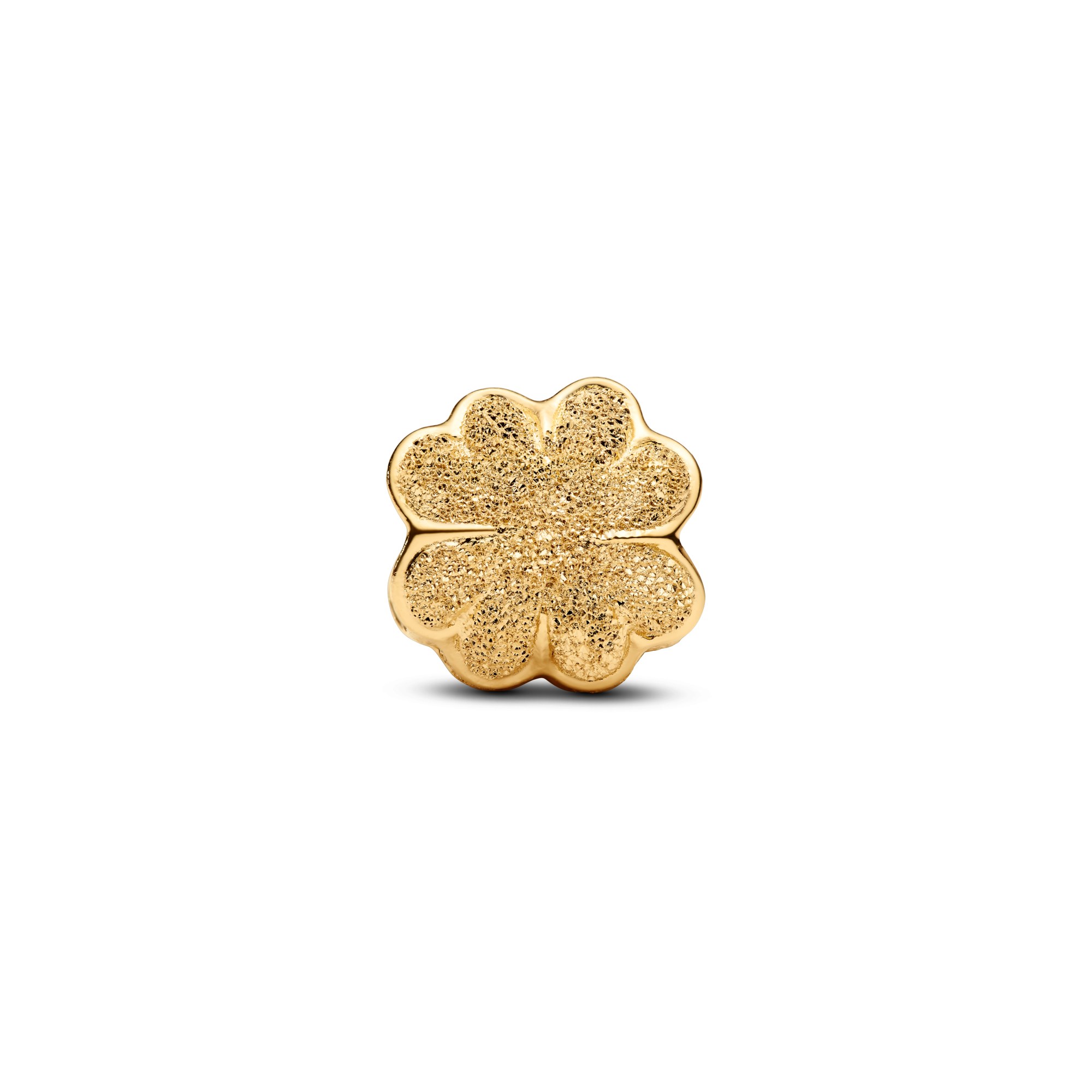 Pandora Strukturiertes Kleeblatt Mini-Charm - Gelbgold Vergoldung – Ansicht 3
