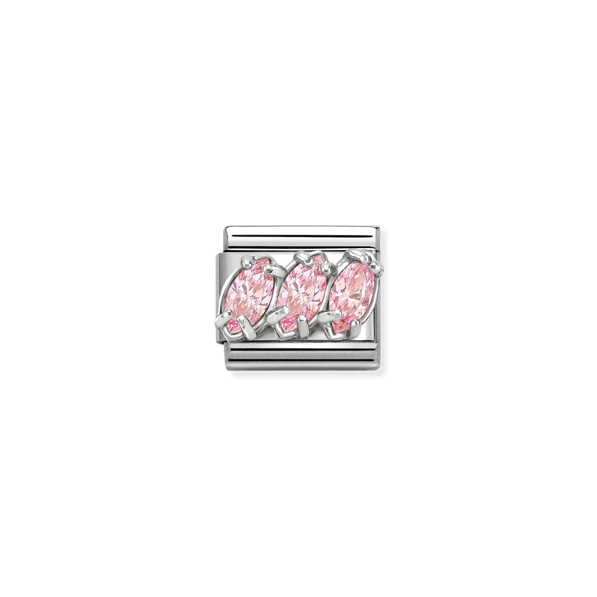 Nomination Composable Classic Charm Trilogy rosa - Edelstahl, Sterling Silber, Zirkonia – Ansicht 2