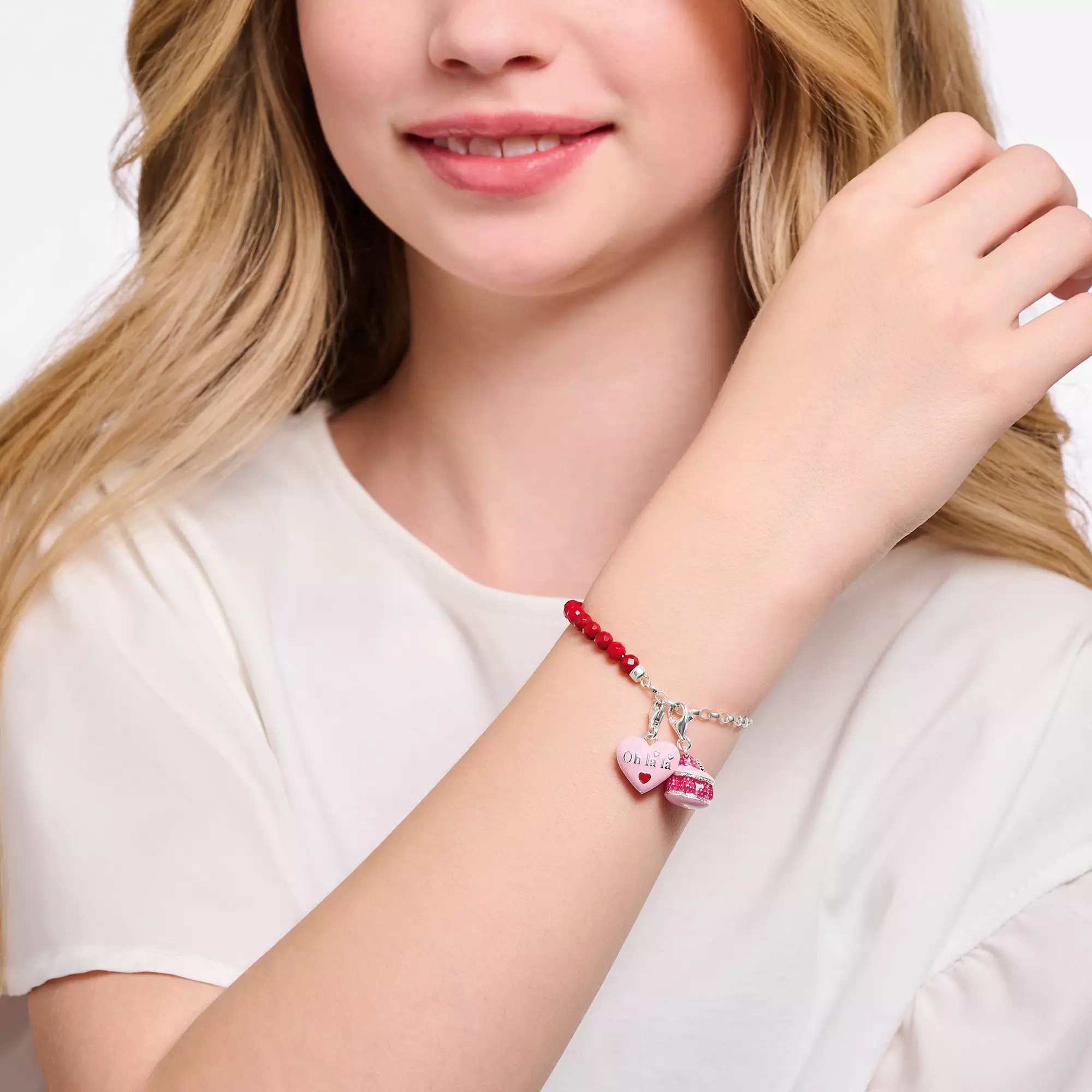 Thomas Sabo Charm-Anhänger - Macaron - Silber & Emaille - Rosa-Pink – Ansicht 4