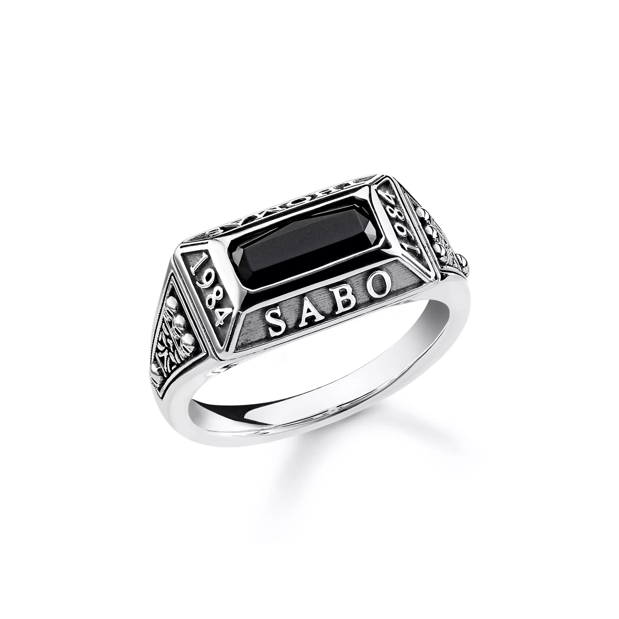 Thomas Sabo Ring Sterling Silber - geschw. + Onyx schwarz