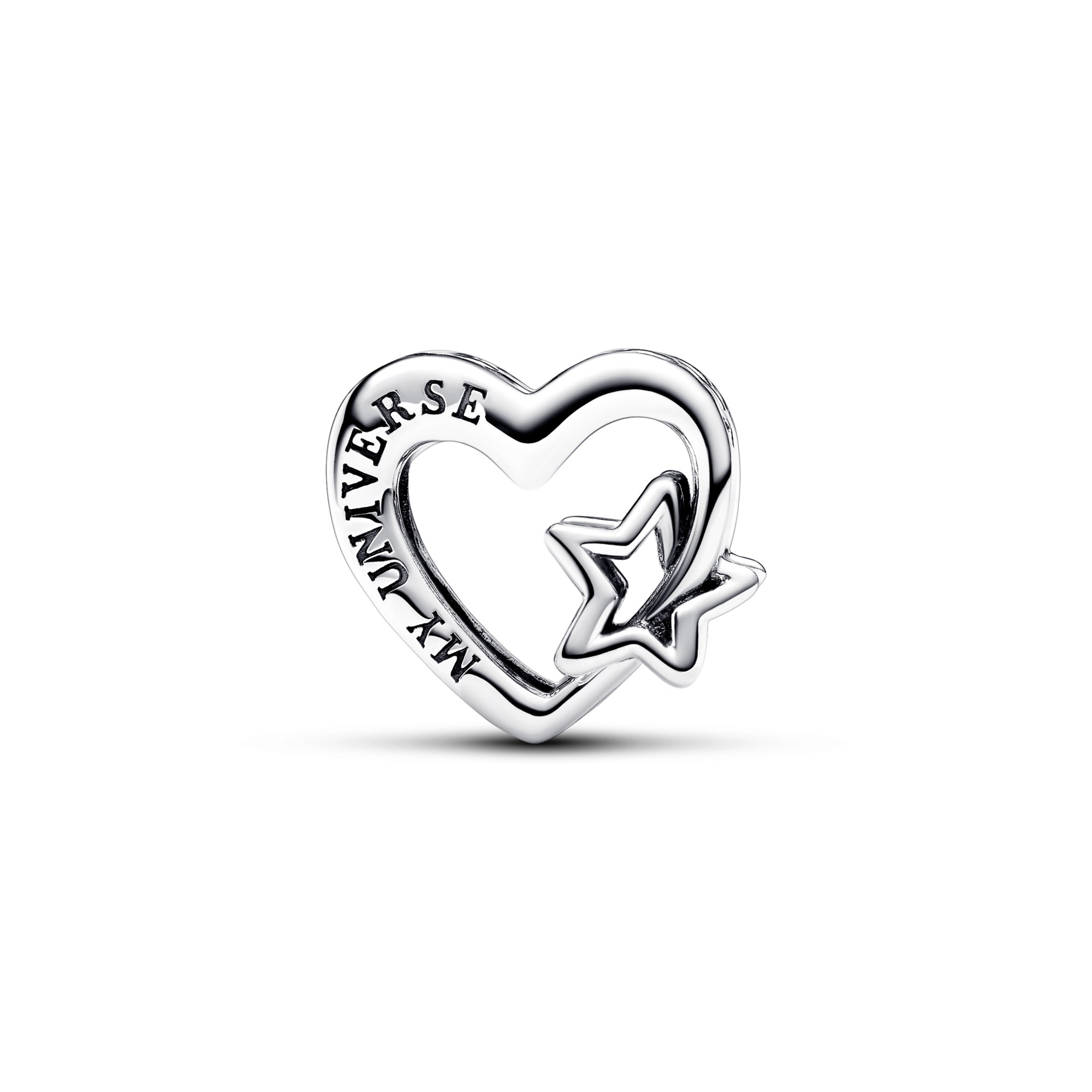 Pandora Offen gearbeitetes Familie Herz & Stern Charm - Sterling Silber – Ansicht 3