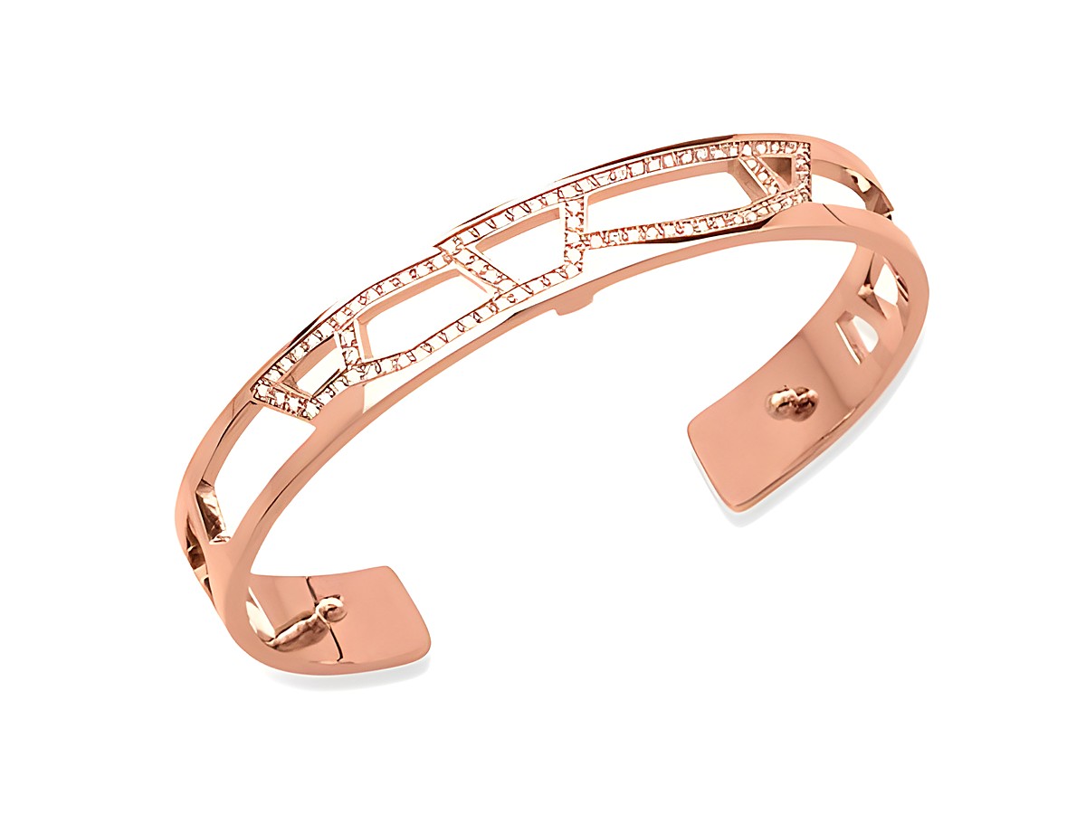 Roségoldener Armreif Les Georgettes Les Précieuses 7032742 GIRAFE mit filigranem Design und funkelnden Akzenten, Breite 8 mm, stilvoll und elegant für jedes Outfit.