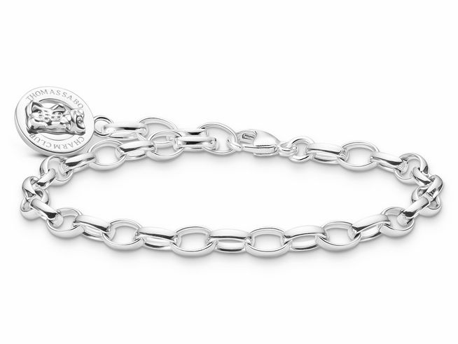 Silbernes Charm Armband von Thomas Sabo mit einem HARIBO Weitanker, 17 cm lang, aus hochwertigem Silber gefertigt, elegantes Design für jeden Anlass.