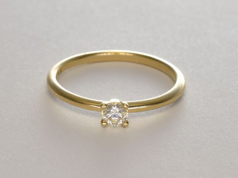 Gold Ring - Verlobungsring - 585 Gold - verführerisch - Brillant 0,17 ct. W/Si - Gr. 52, Hersteller: Juwelier Harnisch, bis Gr. 52/17.