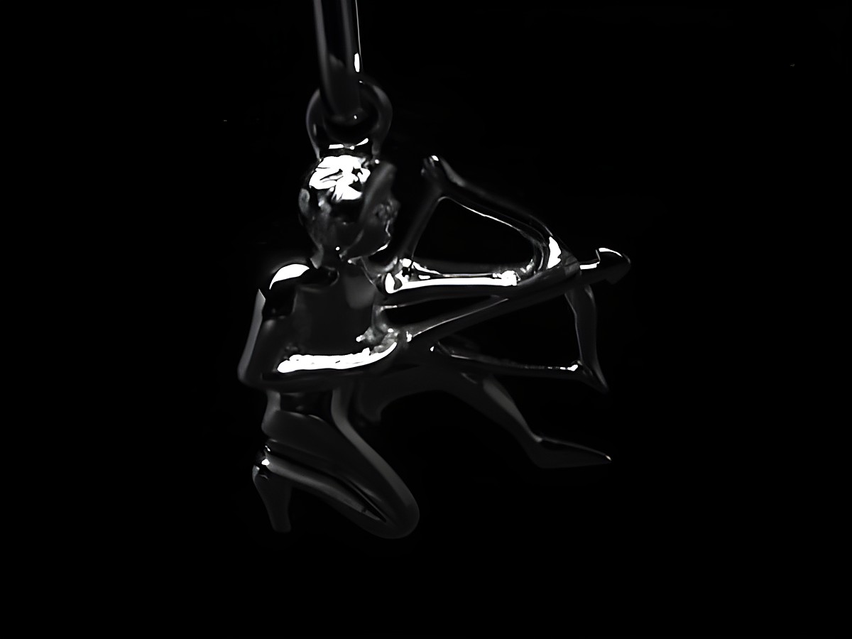 Schütze - poliertes Sternzeichen - 925 Sterling Silber, ein filigraner Anhänger zeigt einen Schützen mit Bogen und Pfeil in ansprechendem Design, hergestellt von Juwelier Harnisch.
