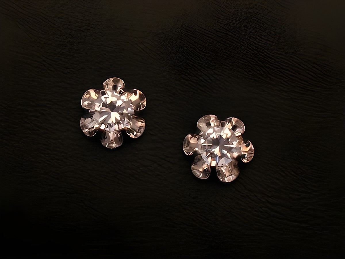 Ohrringe Blume in Weißgold 333 mit traumhaftem Zirkonia von Juwelier Harnisch, elegante und funkelnde Schmuckstücke für besondere Anlässe.