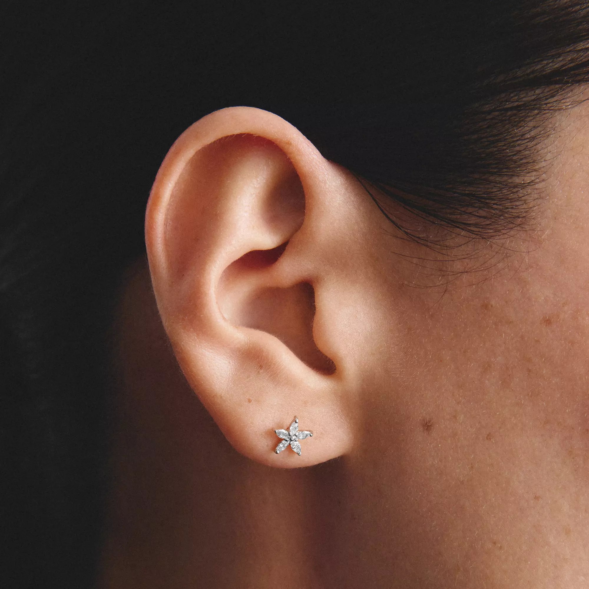 Thomas Sabo Ohrstecker Blume - 925 Sterling Silber - Zirkonia – Ansicht 2