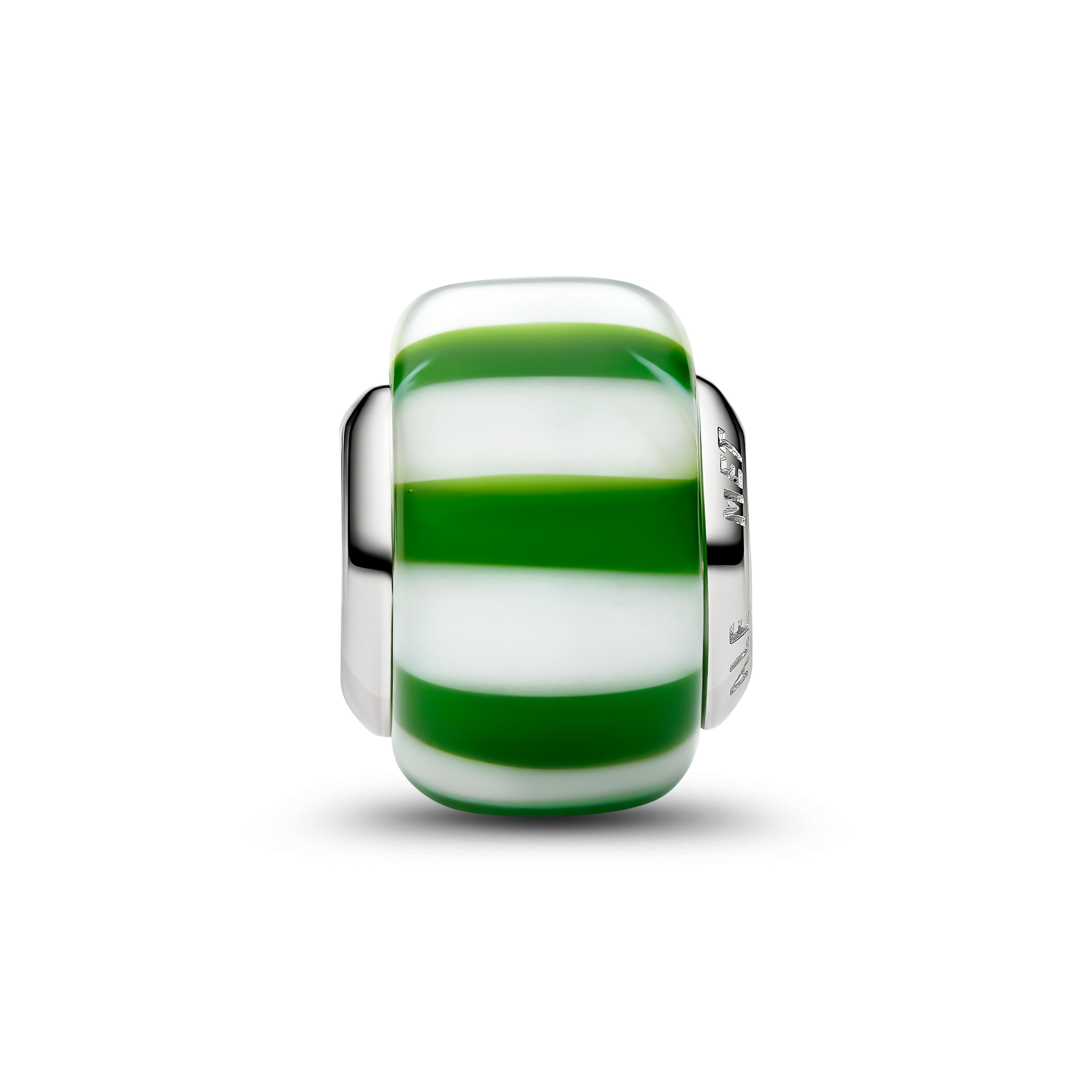 Pandora Moments - Charm Pfefferminz - platiniert - Muranoglas grün – Ansicht 2