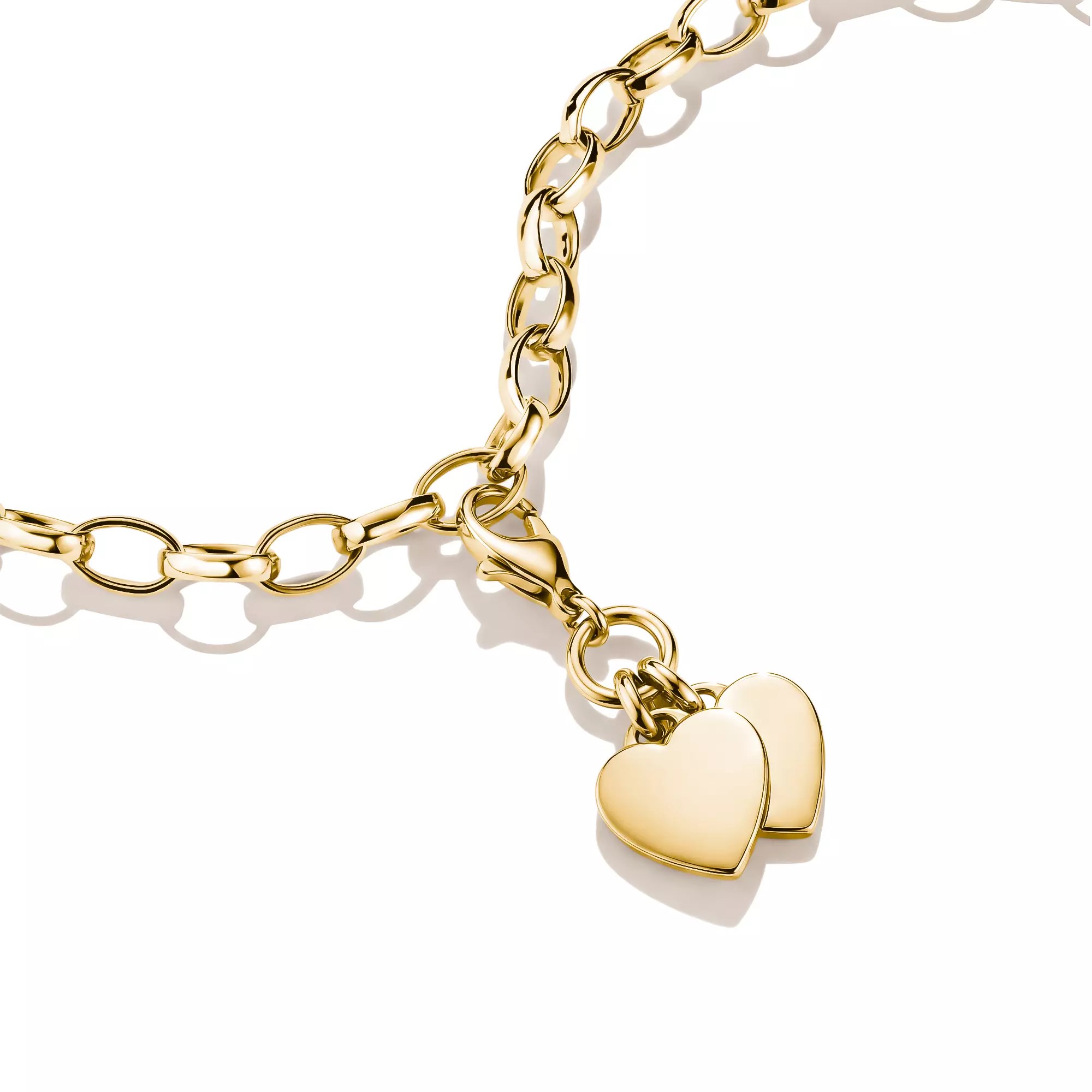 Thomas Sabo Charm doppelte Herzen - 18k Gelbgold Vergoldung – Ansicht 2