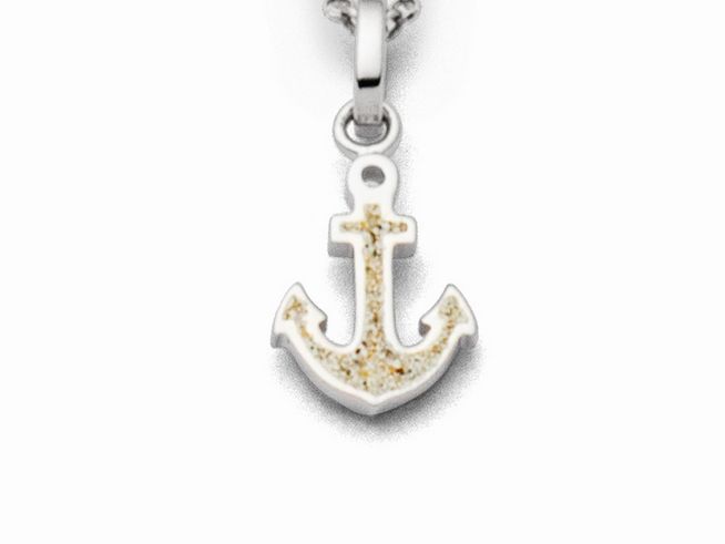 DUR Kette Hoffnung 2.0 mit einem Anhänger in Ankerform aus Sterling Silber, verziert mit glitzernden Elementen, elegant und zeitlos, Länge 45cm, perfekt für jeden Anlass.