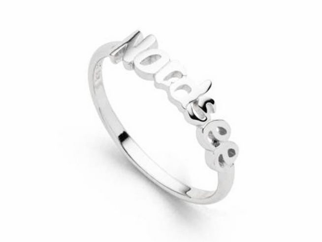 DUR Ring mit dem Schriftzug Nordsee, Modell R5942.56 aus rhodiniertem Sterling Silber in Größe 56, elegant und modern gestaltet, ideal für Liebhaber maritimer Designs.