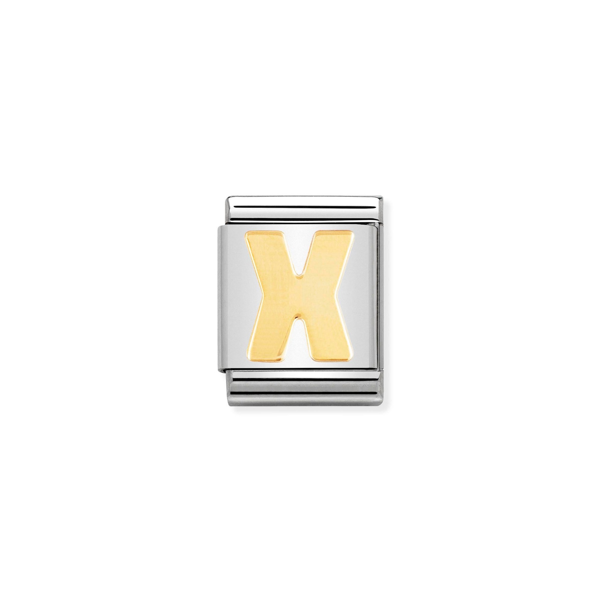 Nomination Composable Big Charm Buchstabe X - Edelstahl, Gold 750 Gelbgold