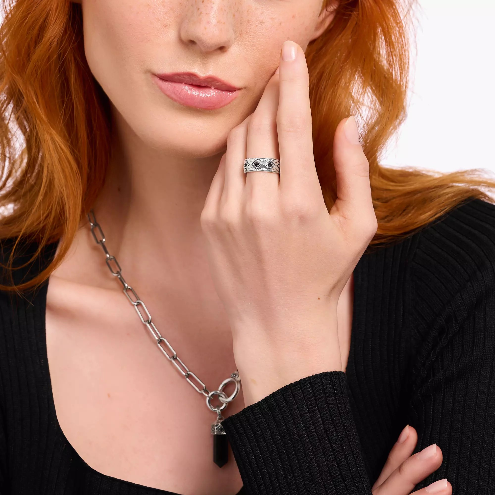 Thomas Sabo Ring - Rebel Wolf Ring - Silber gesch. & Zirkonia - Schwarz – Ansicht 2