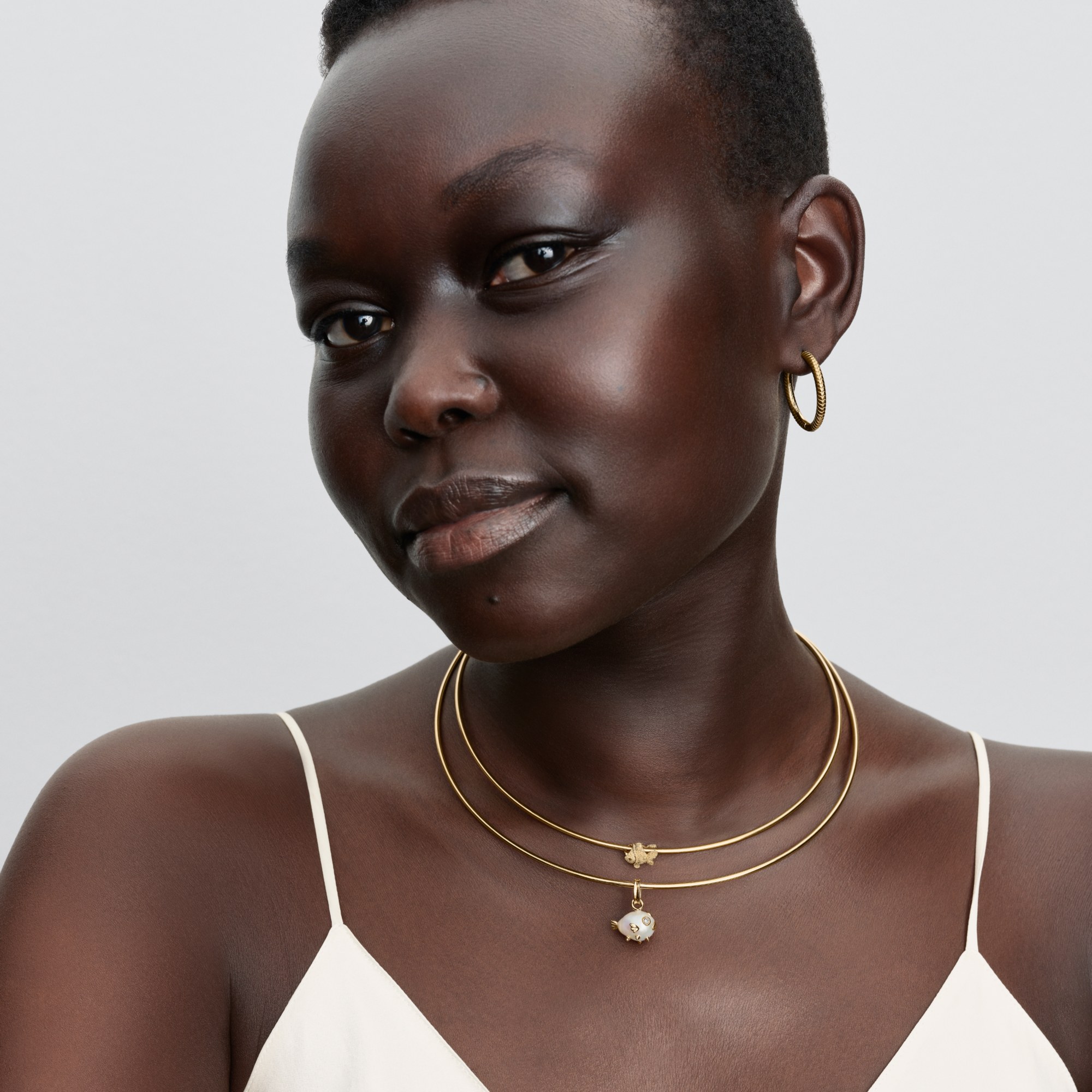 Pandora Halsreifen - Röhren-Choker - 41 cm - Gelbgold Vergoldung – Ansicht 4