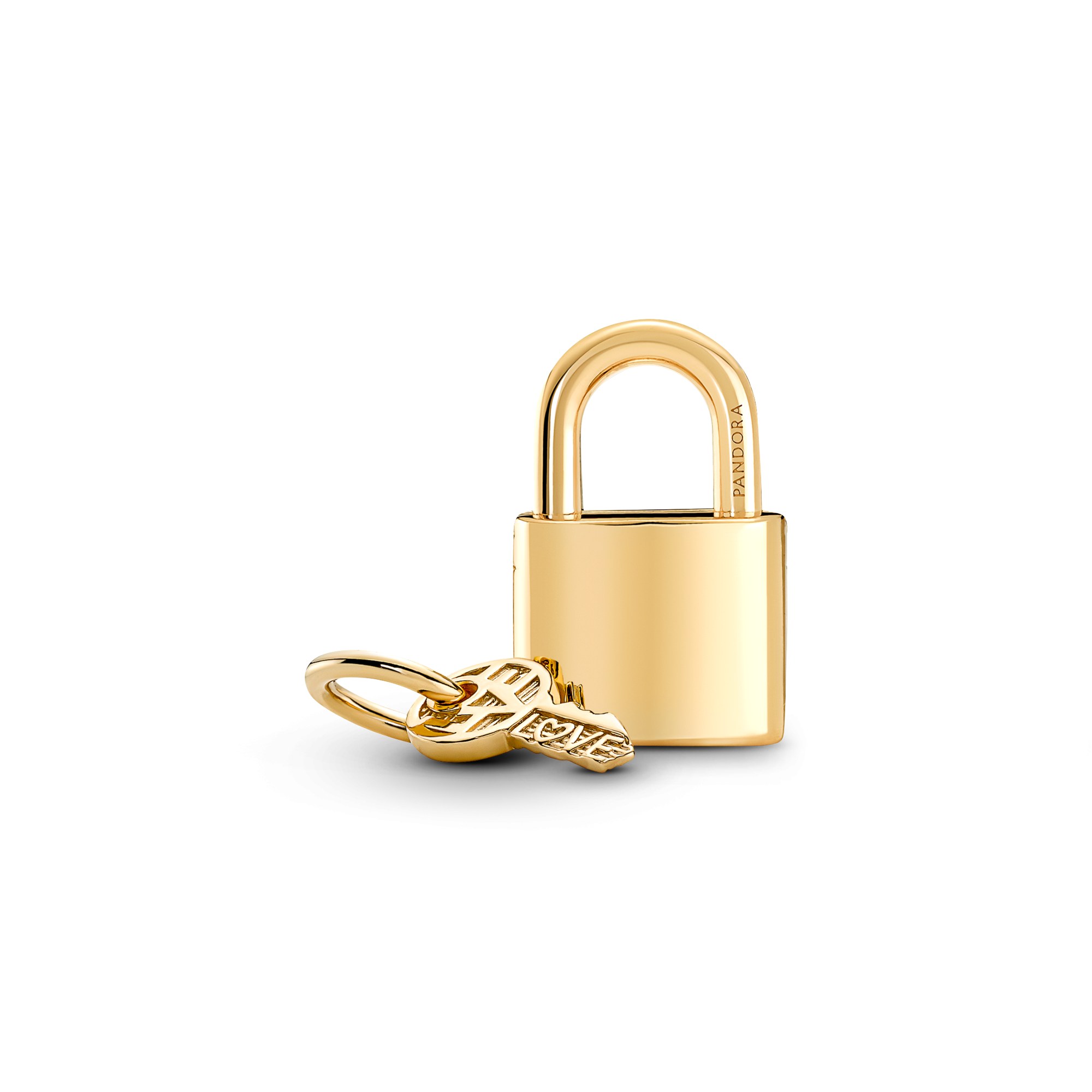 Pandora Vorhängeschloss & Schlüssel Charm - Gelbgold vergoldet - Zirkonia – Ansicht 4