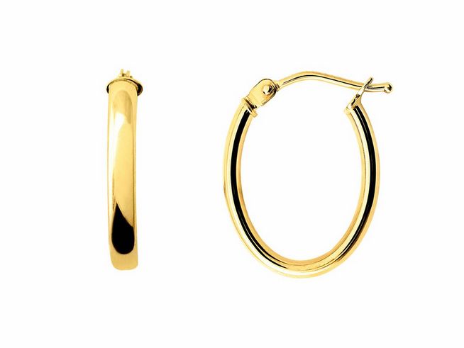 Gelbgold 585 Creolen von Xenox, poliert, in elegantem Design, ideal als Echt Gold Ohrschmuck, glänzende Oberfläche und zeitlose Form. Perfect für jeden Anlass.