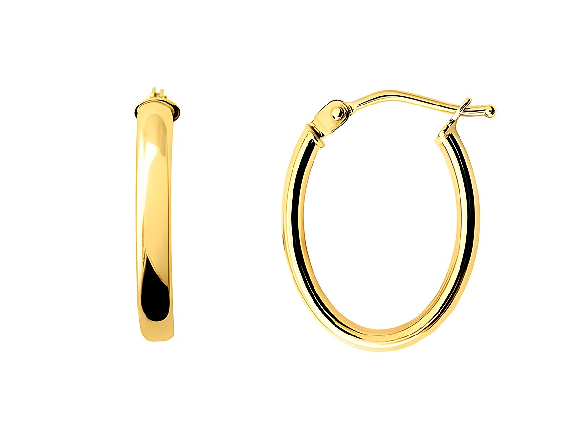 Gelbgold 585 Creolen von Xenox, poliert, in elegantem Design, ideal als Echt Gold Ohrschmuck, glänzende Oberfläche und zeitlose Form. Perfect für jeden Anlass.