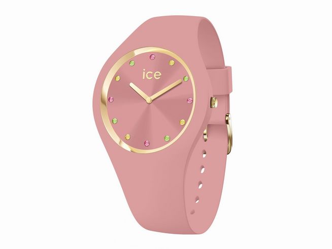 Ice Watch Uhr 022359 ICE cosmos Quartz Pink Small mit pinkem Gehäuse, goldenen Akzenten und bunten Ziffern. Modernes Design ideal für einen stilvollen Auftritt.