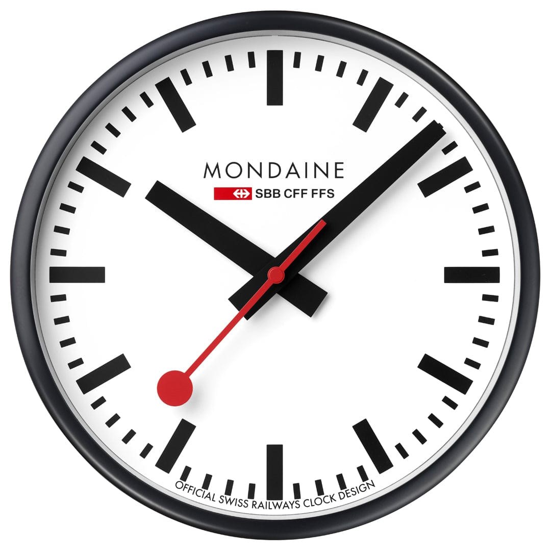 Mondaine Wanduhr 25 cm - Schwarz – Ansicht 3