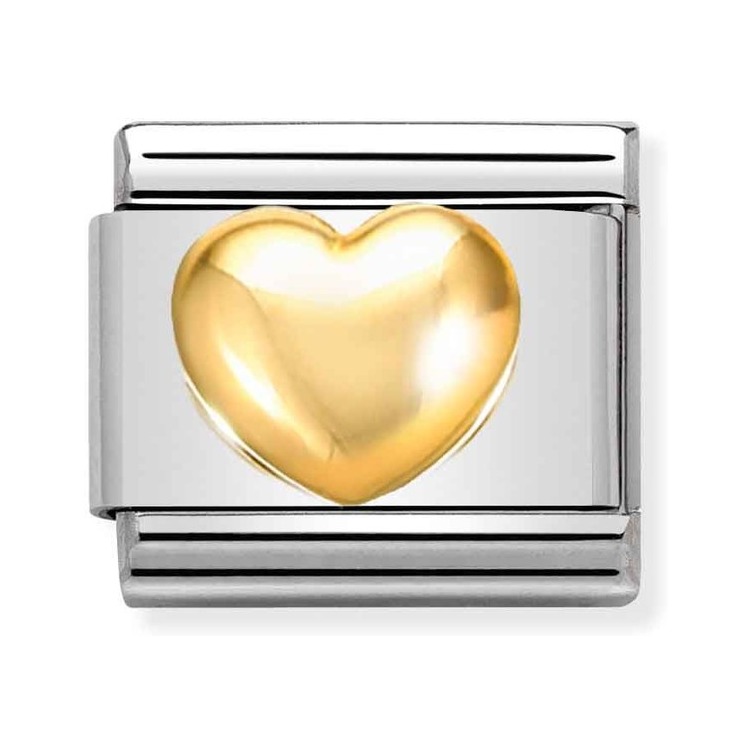 Nomination Composable Classic Charm gewölbtes Herz - Edelstahl, Gelbgold