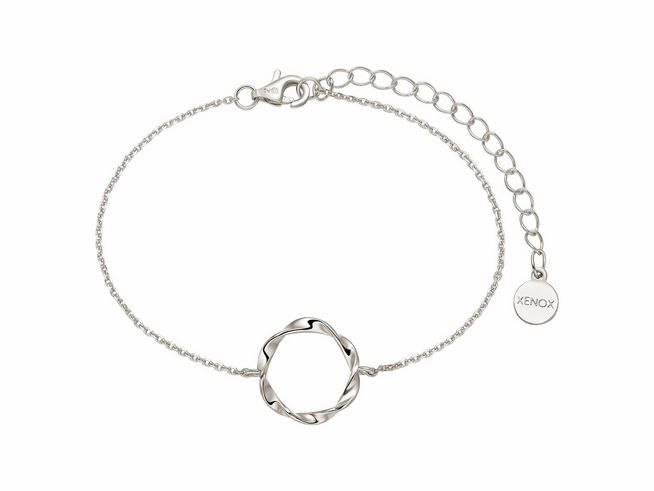 Xenox Sterling Silber Armband XS2240 in 15-20 cm mit TWIST Kareekette, filigranes Design und edle Oberfläche, perfekt für elegante Anlässe. Ideal als Geschenk oder für den eigenen Stil.