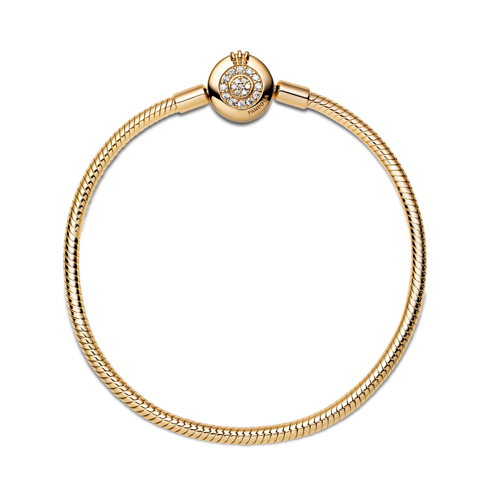 Pandora Armband - Pavé Verschluß - Silber - Gelbgold – Ansicht 3