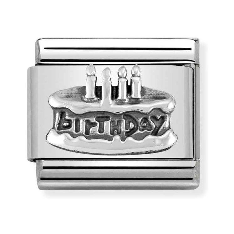 Nomination Composable Classic Charm Geburtstagstorte - Edelstahl, Sterling Silber