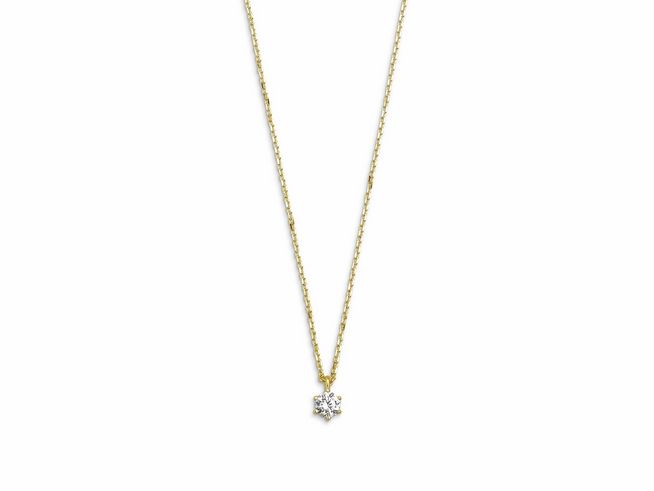 27001316-0 Xenox Sterling Silber Kette XS7380G in 40-45 cm, KRAPPE GOLD, gelbgold vergoldete Ankerkette mit funkelndem Anhänger in Form eines Sterns, eleganter Schmuck für jeden Anlass.