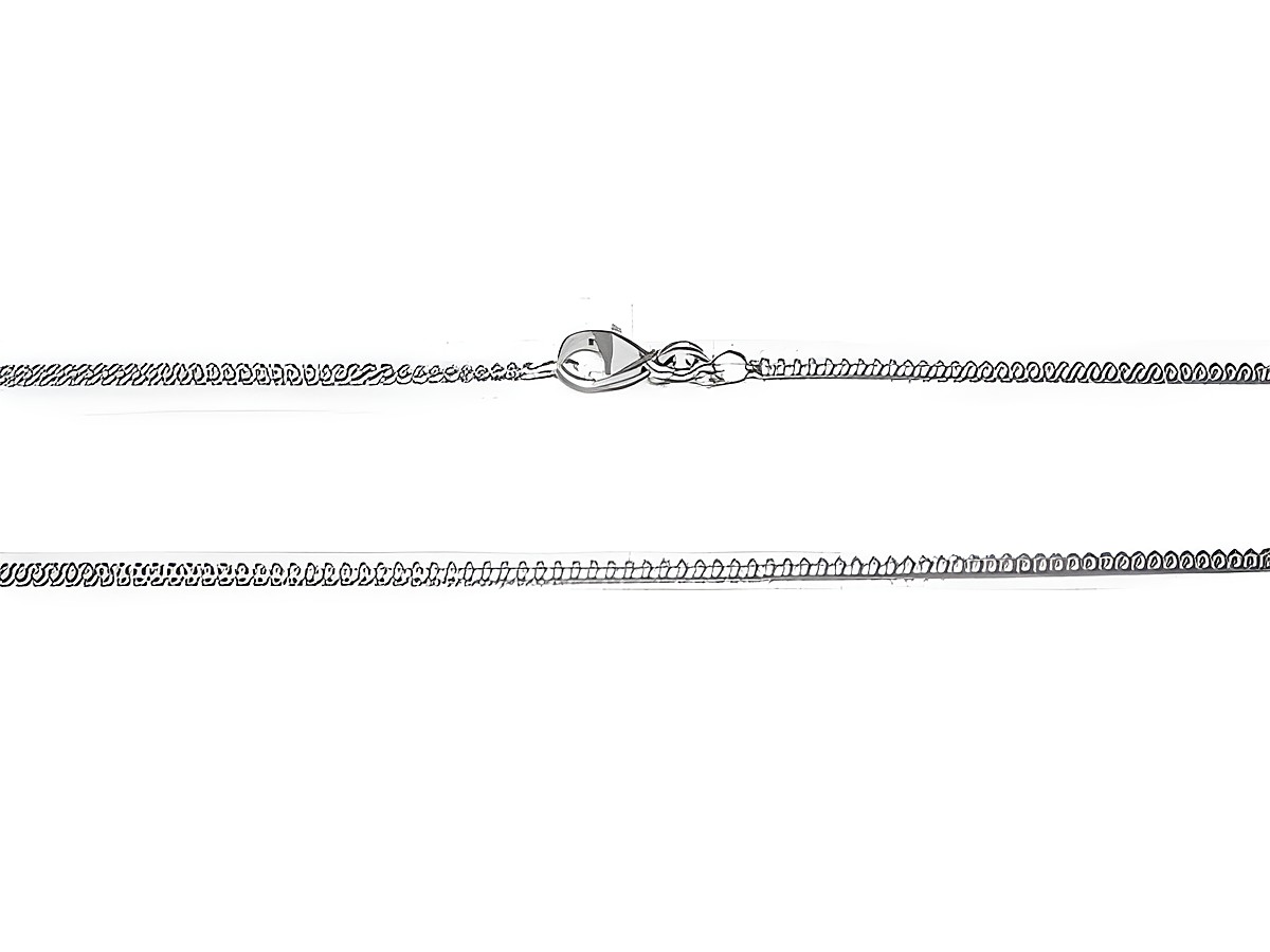 Weißgold 750 Damen und Herren Panzerkette mit einer Länge von 50 cm und einer Drahtstärke von 6 mm, hergestellt von Juwelier Harnisch, in edlem Design und hochwertiger Verarbeitung.