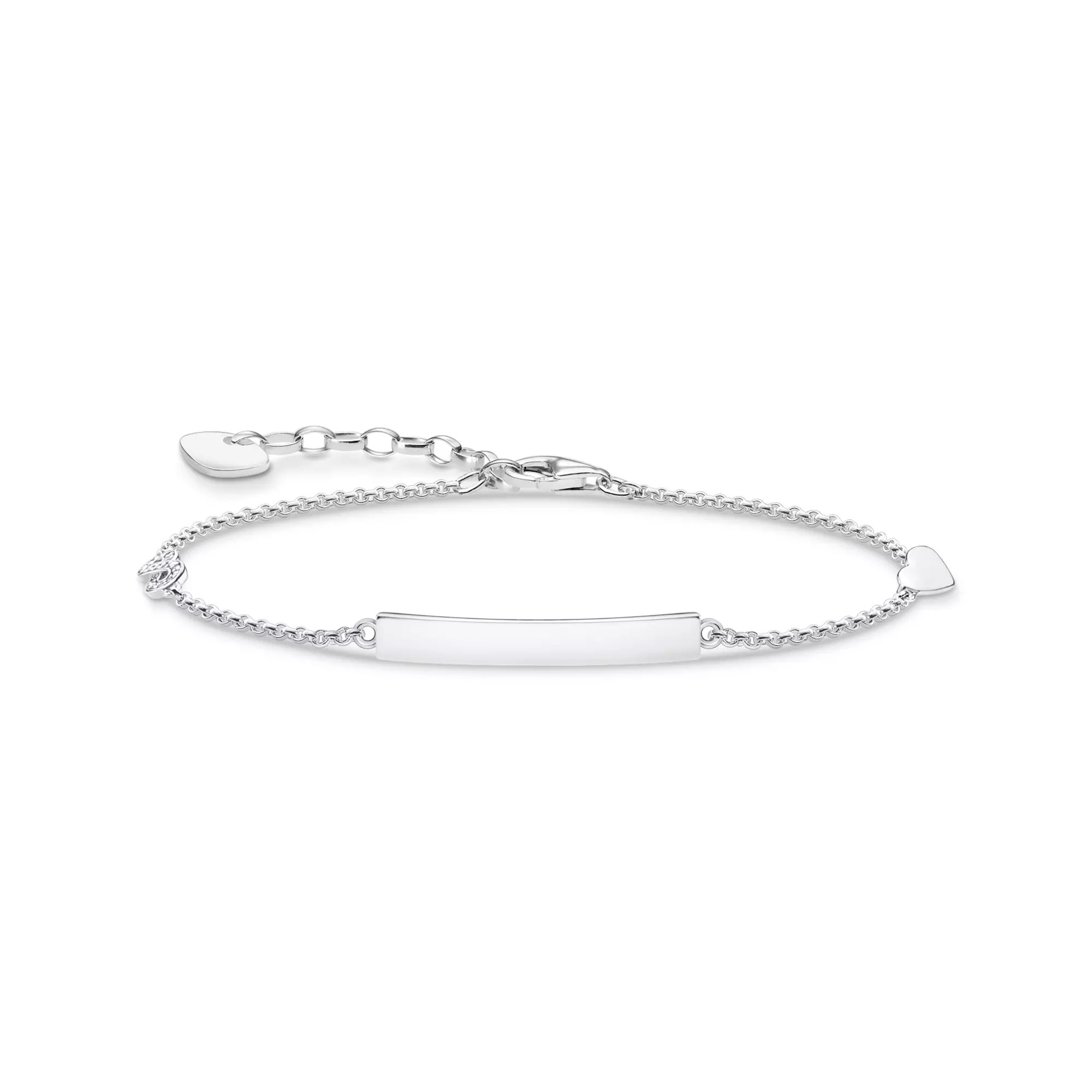 Thomas Sabo Gravur Armband Silber - Zirkonia - 16-19 cm
