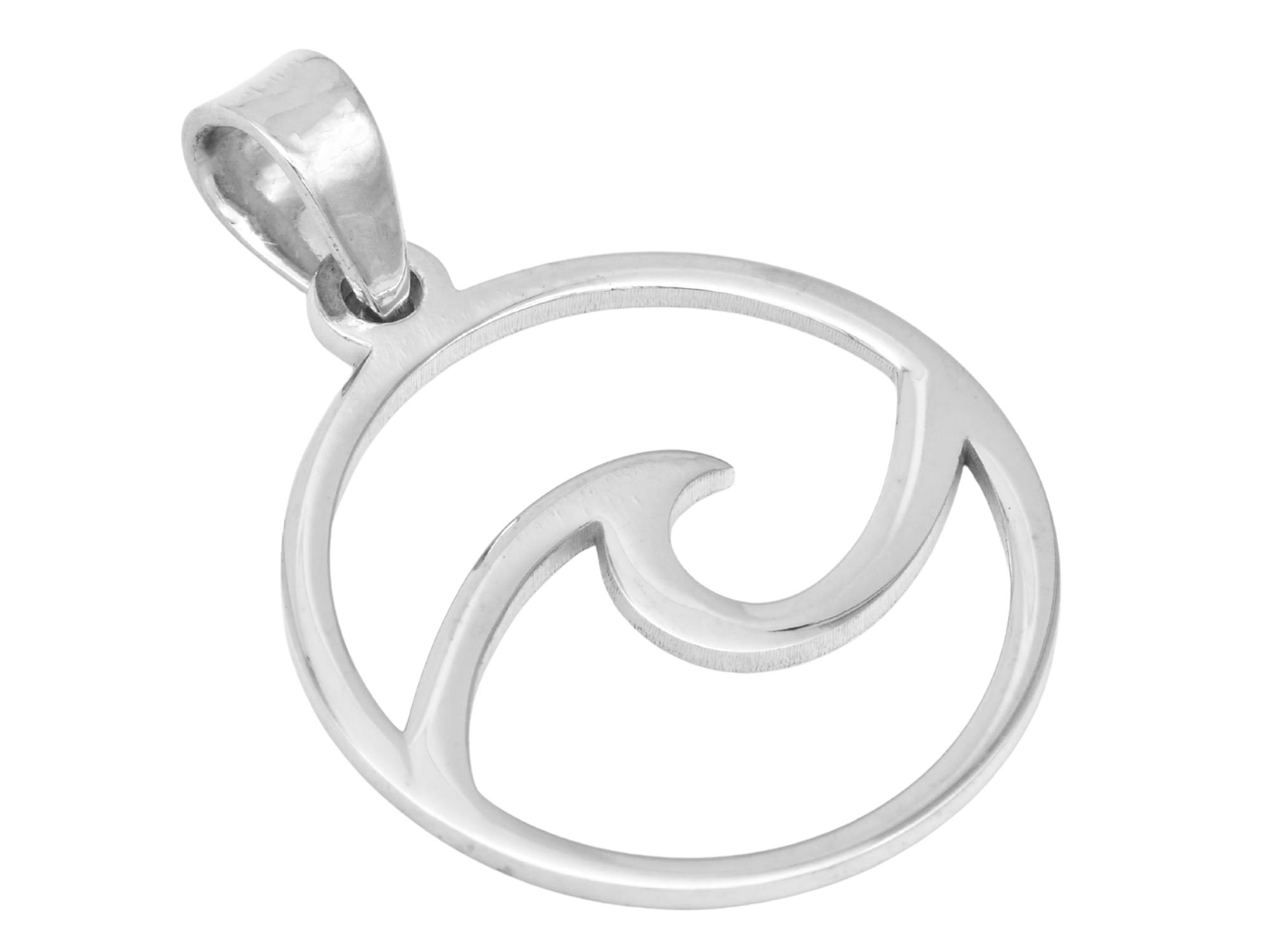 Anhänger Welle Maritim - Sterling Silber 925 - poliert - rhodiniert