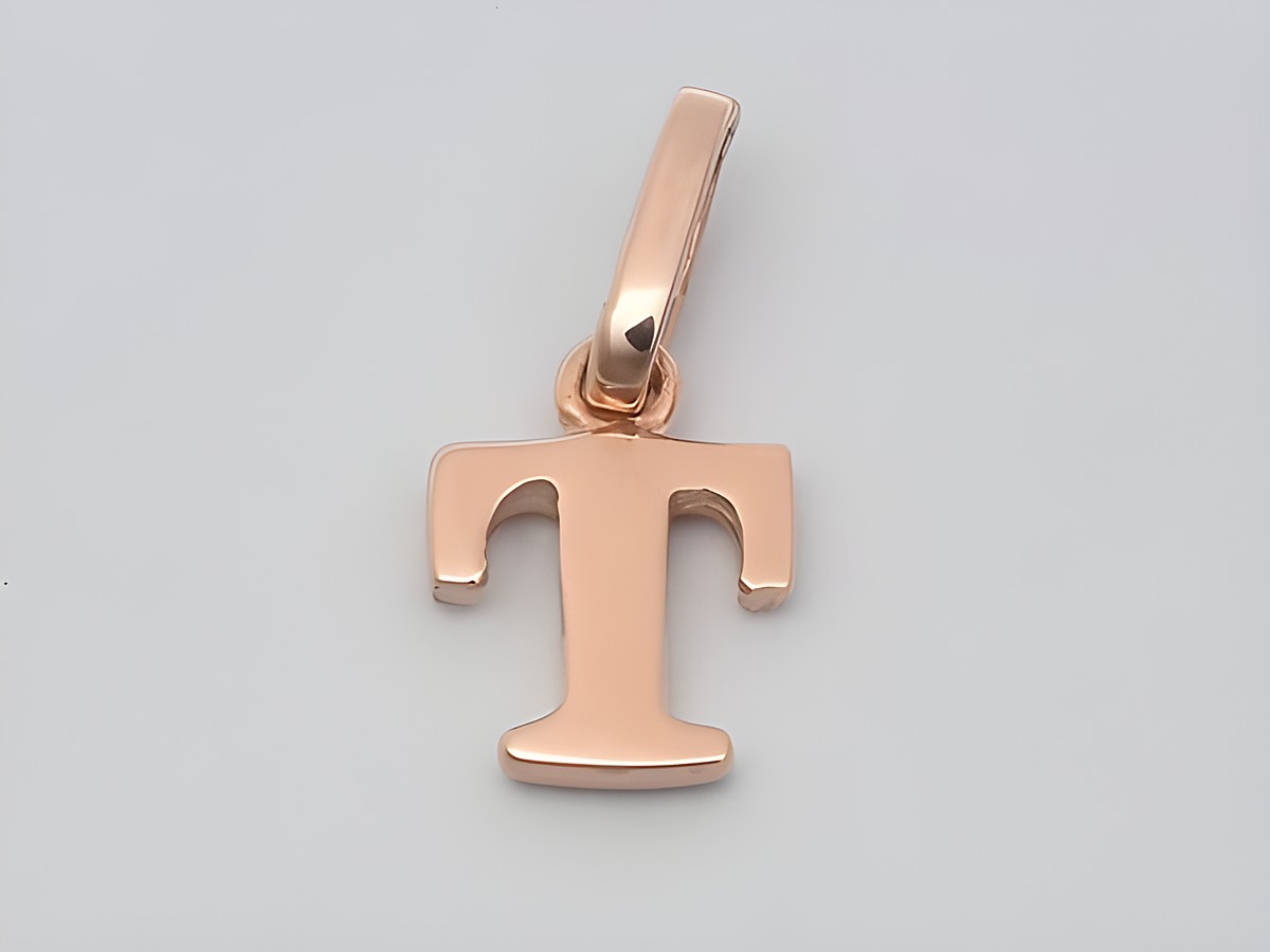 T Buchstaben Anhänger aus 925 Sterling Silber rosé vergoldet, Hersteller Juwelier Harnisch, hochwertiger und eleganter Schmuck für einen individuellen Look.
