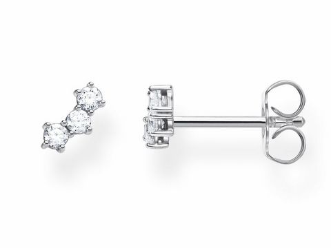 Ohrstecker aus Silber der Thomas Sabo Charming Collection mit klaren Zirkonia, schlichte und elegante Gestaltung, ideal für jeden Anlass, ein Stück Ohrschmuck.