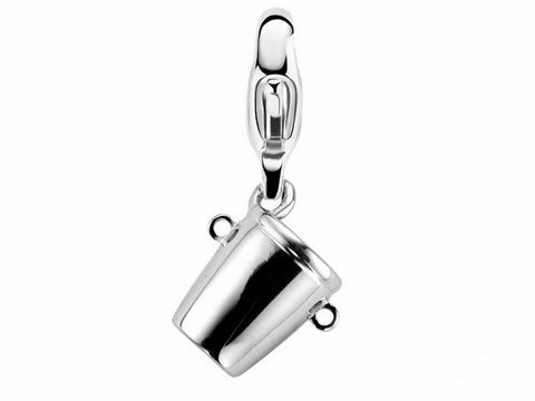 Silberner Charm in Form eines Eimers von Ti Sento, Modell Chill 8193SI, glänzende Oberfläche, ideal für Charmsammlungen oder als persönliches Schmuckstück zum Thema Essen und Trinken.